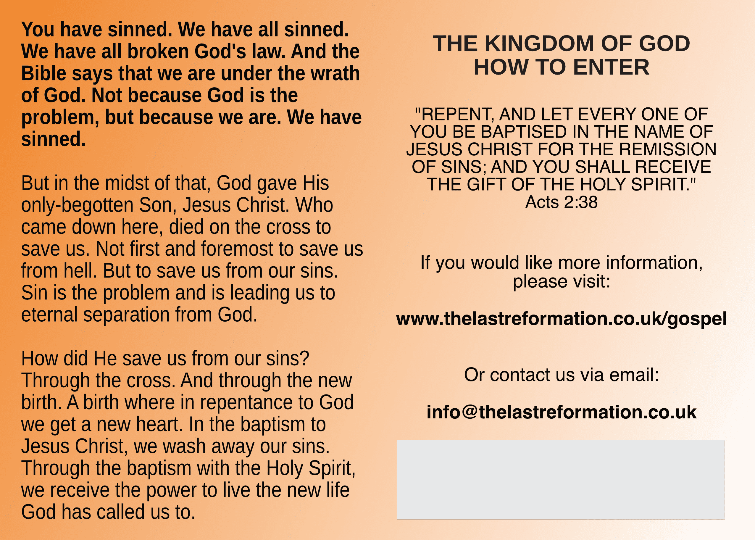TLR Gospel Tract back